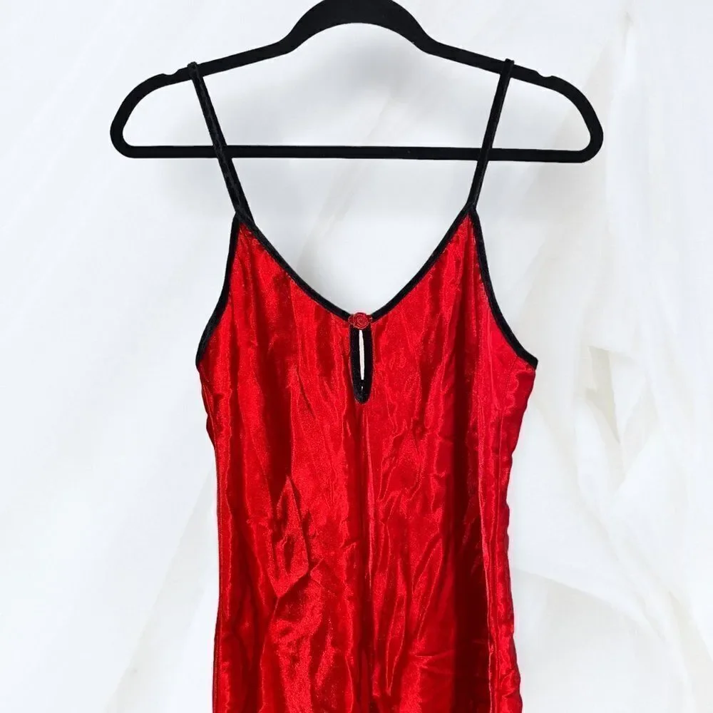 Vintage 80’s Red Satin Chemise by Romantic Moods - Picture 5 of 5